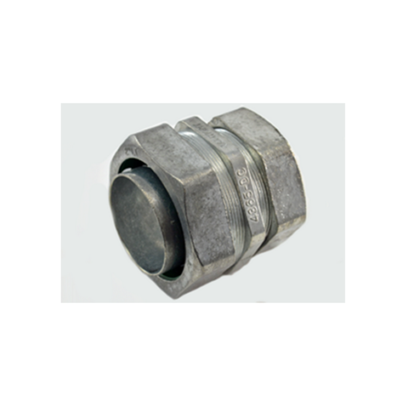 Bridgeport 4365-DC Type LTFMC Concrete Tight Combination Coupling, 2 in, For Use With Raintight, Transition Fitting, Type B Liquidtight and EMT Conduit, Die Cast Zinc, Ball Burnished/Mirror Smooth