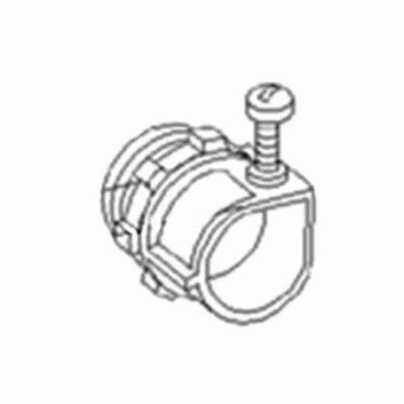 Bridgeport 501-DC2 Non-Insulated Set Screw Connector, 3/8 in Trade, 0.43 to 0.61 in Cable Openings, For Use With Steel or AL AC/MC/MCI-A Cable, Die Cast Zinc, Ball Burnished/Mirror Smooth