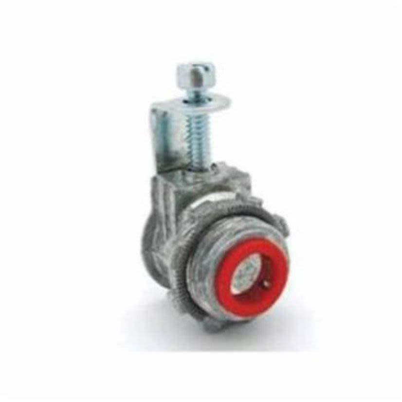 Bridgeport 561-DCI2 Insulated Throat Conduit Connector, 3/4 in Trade, 0.61 to 0.87 in Cable Openings, For Use With 10/4 to 8/3 AWG AC/MC/HCF Cable, Die-Cast Zinc, Ball Burnished/Mirror Smooth/Electro-Plated Zinc