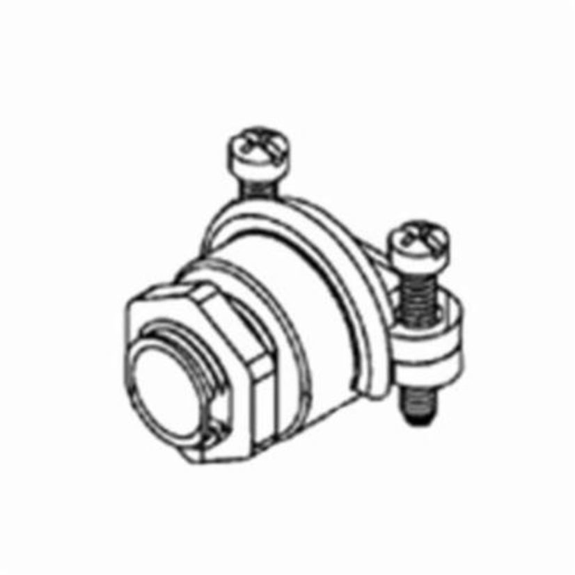 Bridgeport 563-DC2 Multi-Purpose Conduit Connector, 1/4 in Trade, For Use With 14/2 To 12/2 AWG Non-Metallic Sheath, Steel/Aluminum 14/2 To 12/2 AWG Armored Cable, Metal Clad Cable and 3/8 in Flexible Metal Conduit, Die Cast Zinc