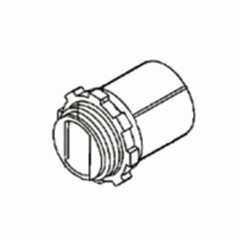 Bridgeport® 590-DC2 Conduit Connector, 3/8 in Trade, 0.43 to 0.61 in Cable Openings, For Use With 14/2 to 10/3 AWG AC/MC/HCF/HCFMCI-A Cable and 3/8 in Flexible Metal Conduit, Die Cast Zinc, Ball Burnished/Mirror Smooth