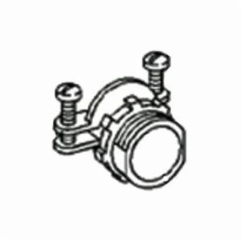 Bridgeport 676-DC2 Conduit Connector, 2 in Trade, 1.062 to 1.625 in Cable Openings, For Use With Non-Metallic/SJO Oval Cable, Die Cast Zinc, Ball Burnished/Mirror Smooth