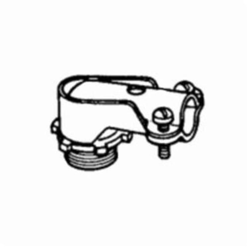 Bridgeport® 801-DC2 Non-Insulated Throat Conduit Connector, 3/8 in Trade, 0.45 to 0.625 in Cable Openings, For Use With 14/4 to 10/4 AWG MC/MCI-A/HCFMCI-A Cable and 3/8 in Flexible Metal Conduit, Die Cast Zinc, Ball Burnished/Mirror Smooth
