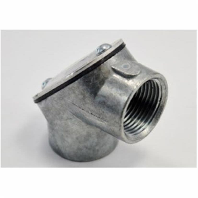 Bridgeport® 82-DC Pull Elbow, 3/4 in Trade, 90 deg, Die Cast Zinc, Ball Burnished/Mirror Smooth