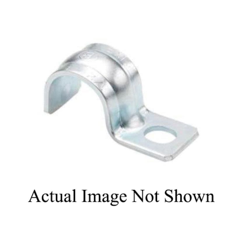 Bridgeport 902-S 1-Hole Pipe Strap, 3/4 in, For Use With IMC/Rigid Conduit, Steel, Electro-Plated Zinc