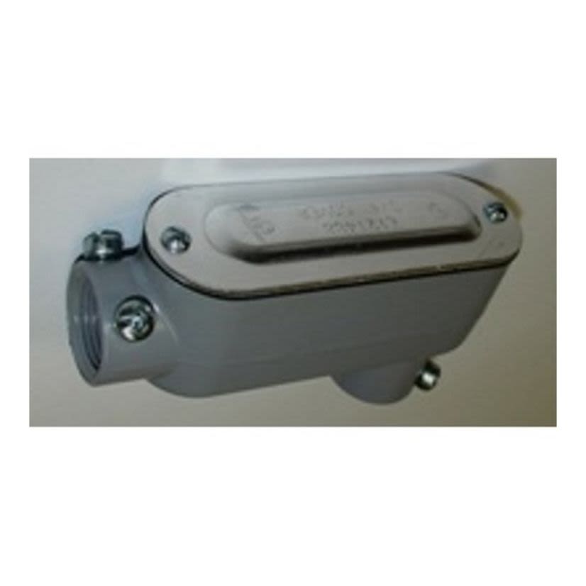 Bridgeport LB-45CGC 5 Series Type LB Combination Raintight Conduit Body With Cover and Gasket, 1-1/2 in Hub, 85, 30.5 cu-in, Aluminum