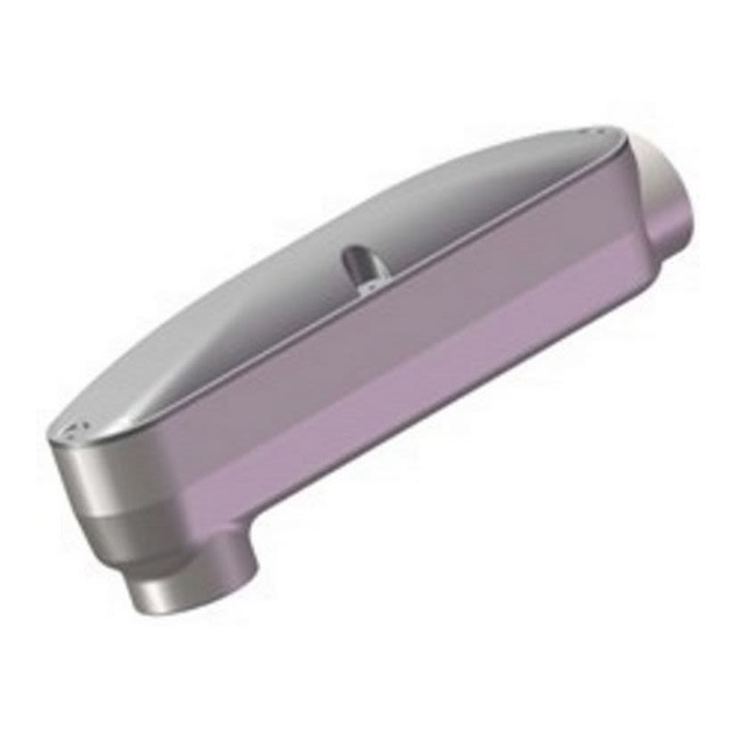 Bridgeport® MLB-48 Type LB Raintight Service Entrance Mogul Conduit Body, 3 in Hub, 152.5 cu-in, Aluminum, Enamel Painted