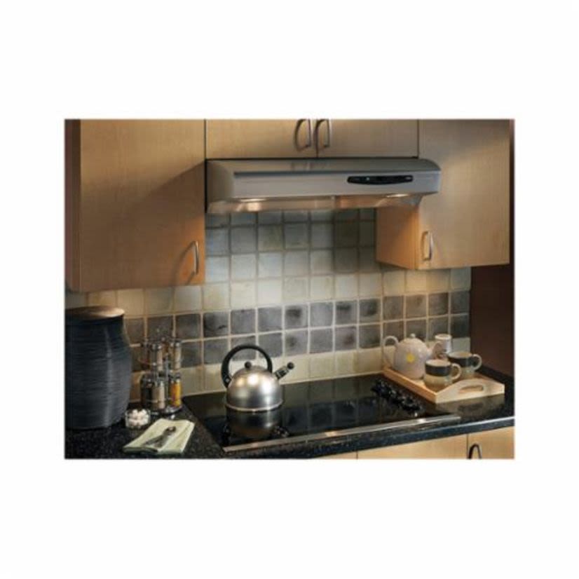 Broan NuTone® ALLURE™ QS130SS 2-Speed Ducted/Non-Ducted Rocker Switch Range Hood, 220 cfm Flow Rate, 120 VAC, 1.8 A, Domestic