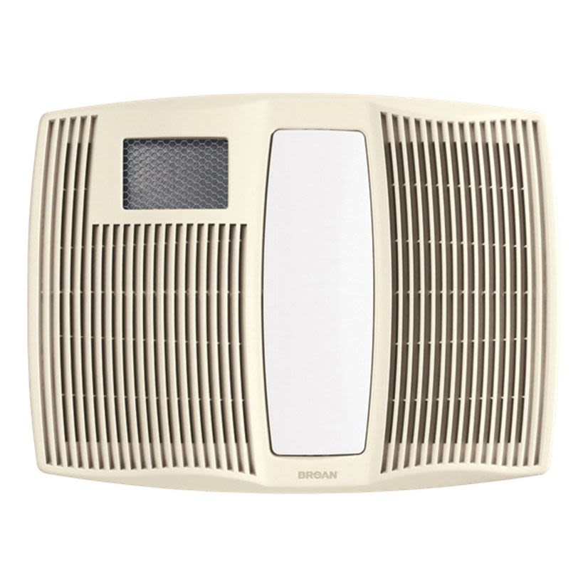 Broan QTX110HL QT Series Heater/Fan/Light, 110 cfm, 6 in Dia Duct, 120 W, 120 V AC, 1500 W
