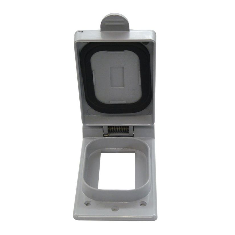 CANTEX 5133348 Non-Metallic GFIC Receptacle Cover, 5.45 in L x 2.85 in W x 0.84 in D, Weatherproof Cover, PVC