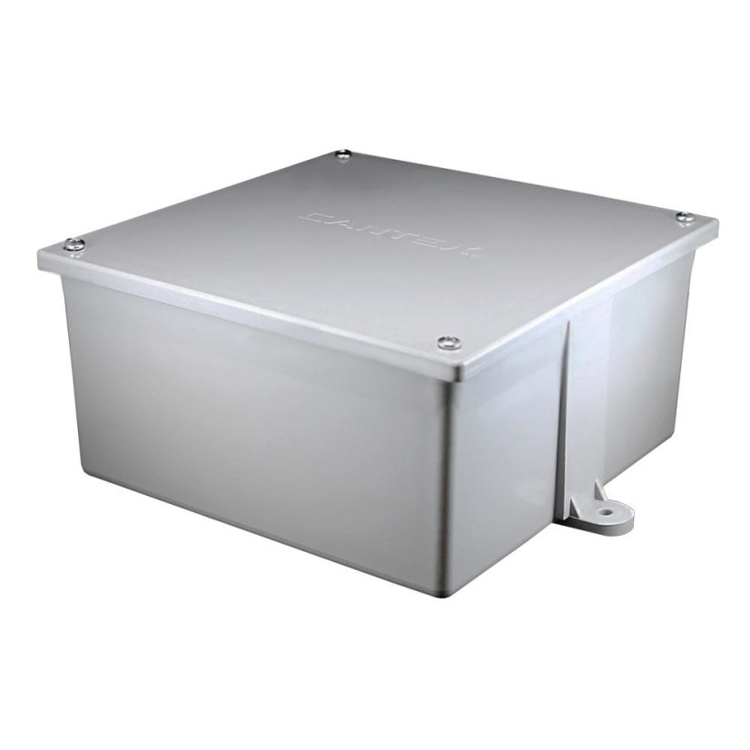 CANTEX 5133710 Molded Junction Box, 6 x 6 x 4 in, 132 cu-in Capacity, For Use With Electrical Devices and Fixtures, PVC