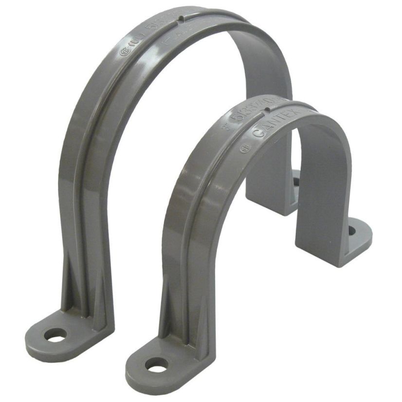 CANTEX 5133353 2-Hole U-Shaped Pipe Strap, 4 in, For Use With SCH40 and SCH80 Conduit, PVC