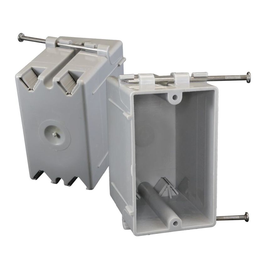 CANTEX EZ-Box EZ23SN Outlet Box With Nails, PVC, 23 cu-in Capacity, 1 Gangs, 4 Outlets, 4 Knockouts