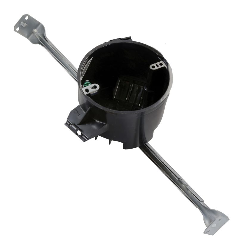 CANTEX EZ25CHG-HW EZ-Box Heavy Wall Ceiling Box With Ground Lug, Hanger Bar, Wire Clamp, Polycarbonate, 25 cu-in Capacity, 4 in W x 3 in D x 4 in H