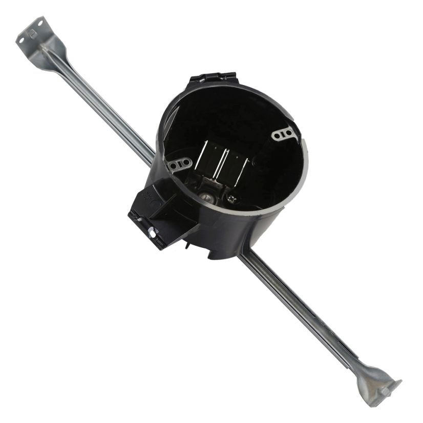 CANTEX EZ25CH-HW EZ-Box Heavy Wall Ceiling Box With Hanger Bar, Wire Clamp, Polycarbonate, 25 cu-in Capacity, 4 in W x 3 in D x 4 in H