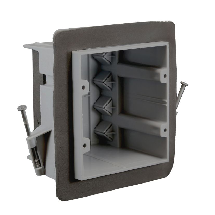 CANTEX EZ36DN-RG EZ-Box Vaporproof Box With Gasket, Wire Clamp, PVC, 36 cu-in Capacity, 2 Gangs, 4 in W x 3.3 in D x 3.6 in H