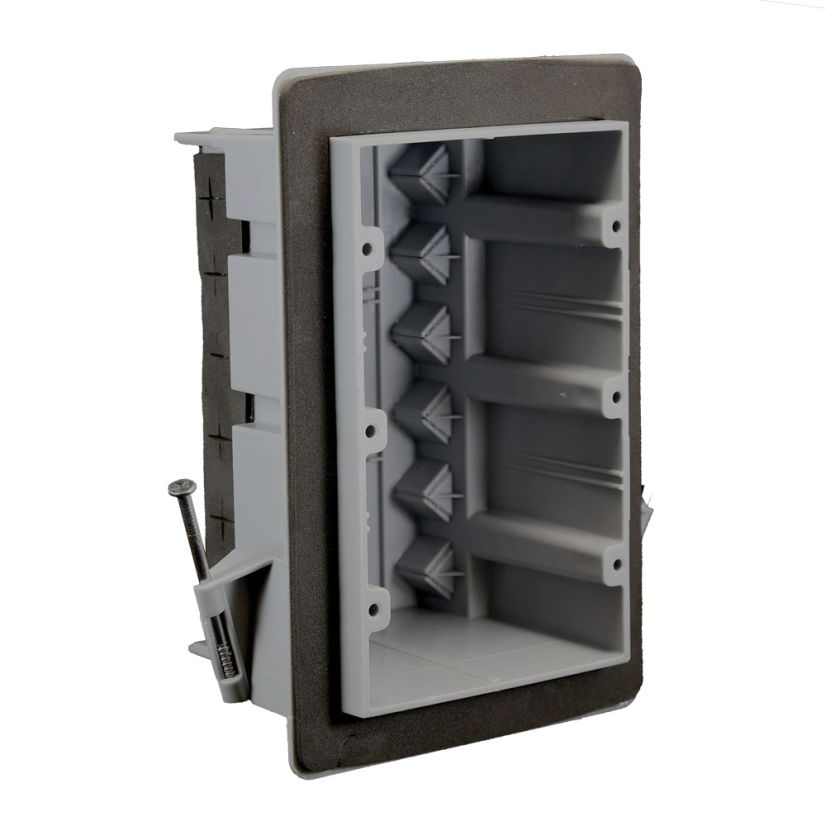 CANTEX EZ54TN-RG EZ-Box Vaporproof Box With Gasket, Wire Clamp, PVC, 54 cu-in Capacity, 3 Gangs, 5.8 in W x 3.3 in D x 3.6 in H