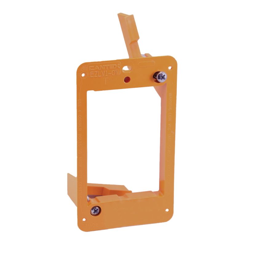 CANTEX EZLV1-OW EZ-Box 1-Gang Low Voltage Bracket, For Use With Low Voltage Communication/Cable Installation, PVC
