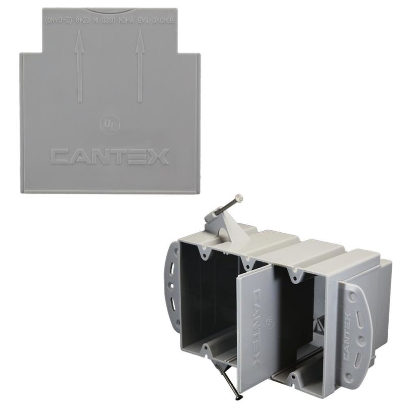 CANTEX EZ BOX EZLVD Low Voltage Non-Conductive Box Divider, 3.87 in W, PVC, For Use With EZ48DN, EZ48DNZ, EZ48DNU, EZ74TN, EZ74TNZ and EZ74TNU 2-Gang Deep Box, Low Voltage, Communication Device, 2 and 3-Gang PVC Electrical Box