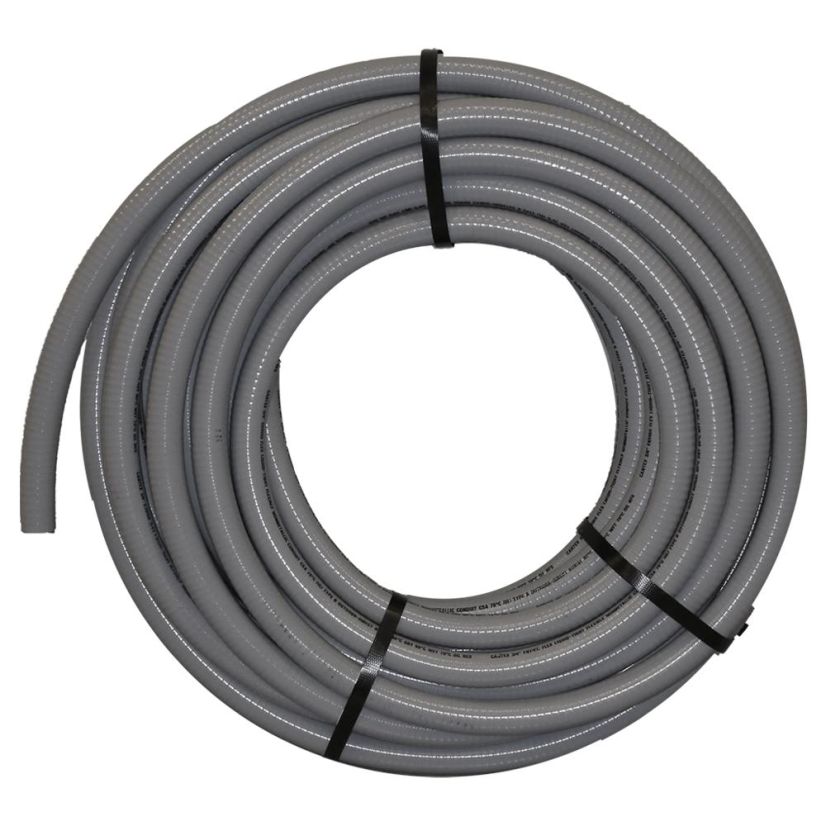 CANTEX V06BEN1 Liquid Tight Flexible Non-Metallic Conduit, 1-1/2 in Trade, 1.575 in ID x 1.865 in OD, 50 ft/Coil L, PVC