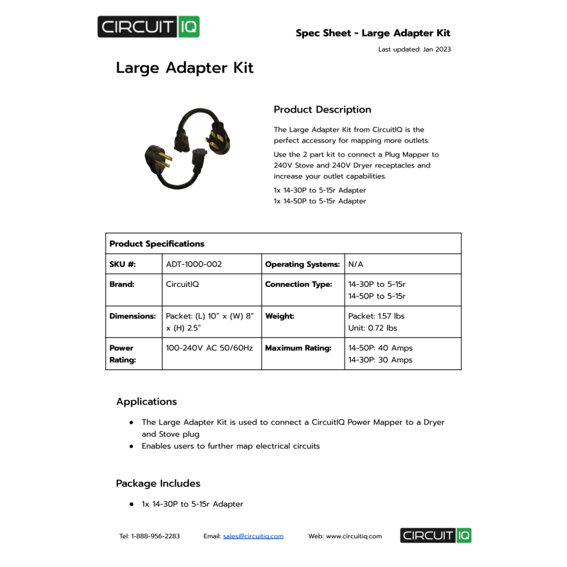 CircuitIQ ADT-1000-002 Large Adapter Kit