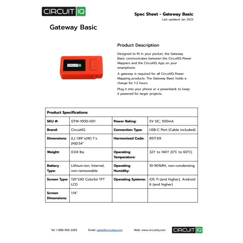 CircuitIQ GTW-1000-001 Gateway Basic