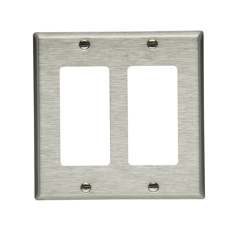 Cooper Lighting 93402-BOX WALLPLATE 2G DECORATOR STD SS