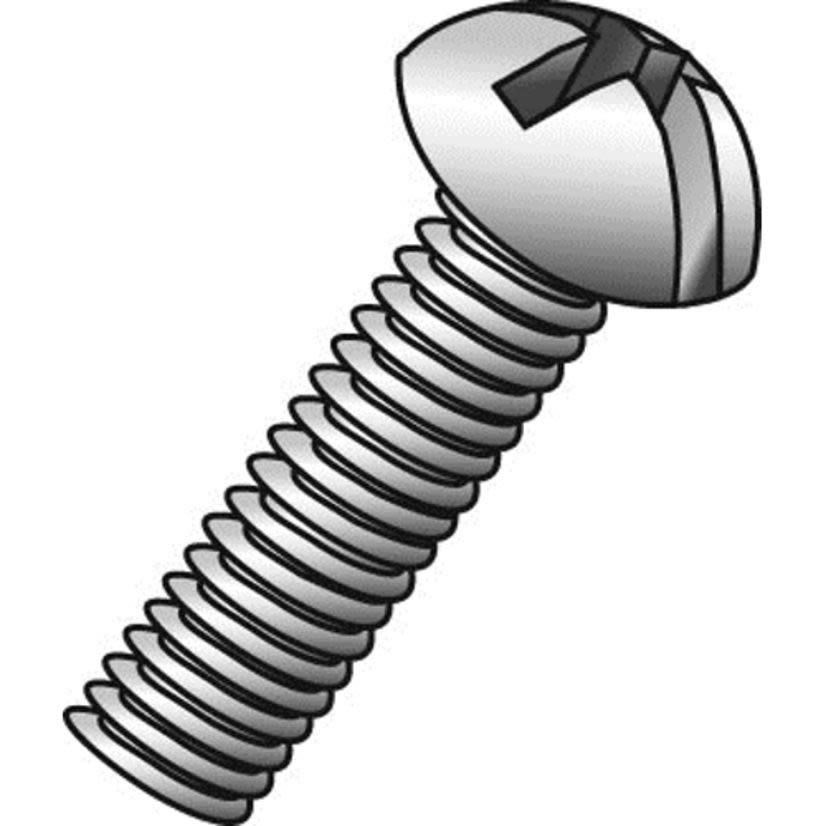 Minerallac 53220J Combination Machine Screw, 3/8-16, 1-1/4 in OAL, Steel, Round Head, Zinc Plated, Phillips/Slotted Drive