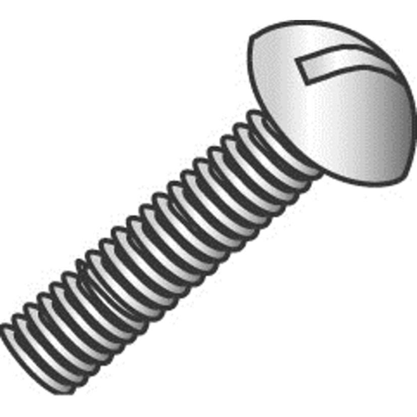 Minerallac 53608J Short Wallplate Screw, #6-32, 1/2 in OAL, 18-8 Stainless Steel, Oval Head, Slotted Drive