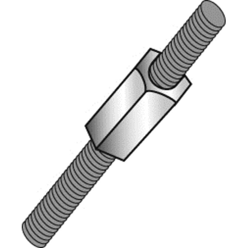 Cully™ 59626 Hex Coupling Nut, Imperial, 3/8-16 to 1/2-13, Steel, Zinc Plated