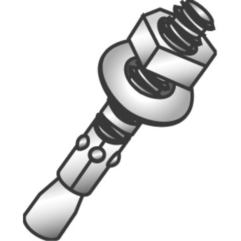 Cully 76736J Heavy Duty Wedge Anchor, 1/4 in Dia, 2-1/4 in OAL, 1-1/4 in L Thread, 304 Stainless Steel