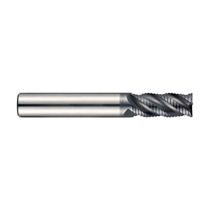 Dormer 6706864 S765 Type NR Short Length Roughing End Mill, 6 mm Dia Cutter, 16 mm Length of Cut, 4 Flutes, 6 mm Dia Shank, 50 mm OAL, AlCrN