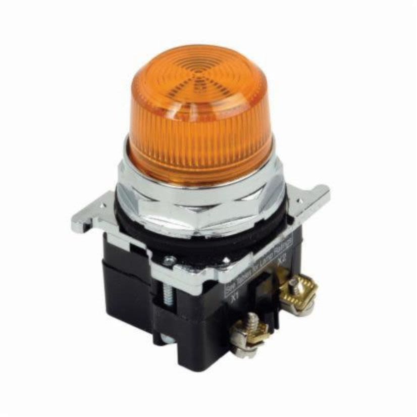 EATON Cutler-Hammer Series 10250T197LRP2A 10250T Full Voltage Heavy Duty Oiltight/Watertight Standard Actuator Pushbutton/Indicating Light, 120 VAC, 0.5 A, Fresnel Lens, Panel Mount