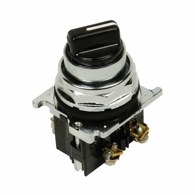 EATON Cutler-Hammer Series 10250T20KB Heavy Duty Non-Illuminated Assembled Selector Switch, 30.5 mm, 1NO 1NC Contact