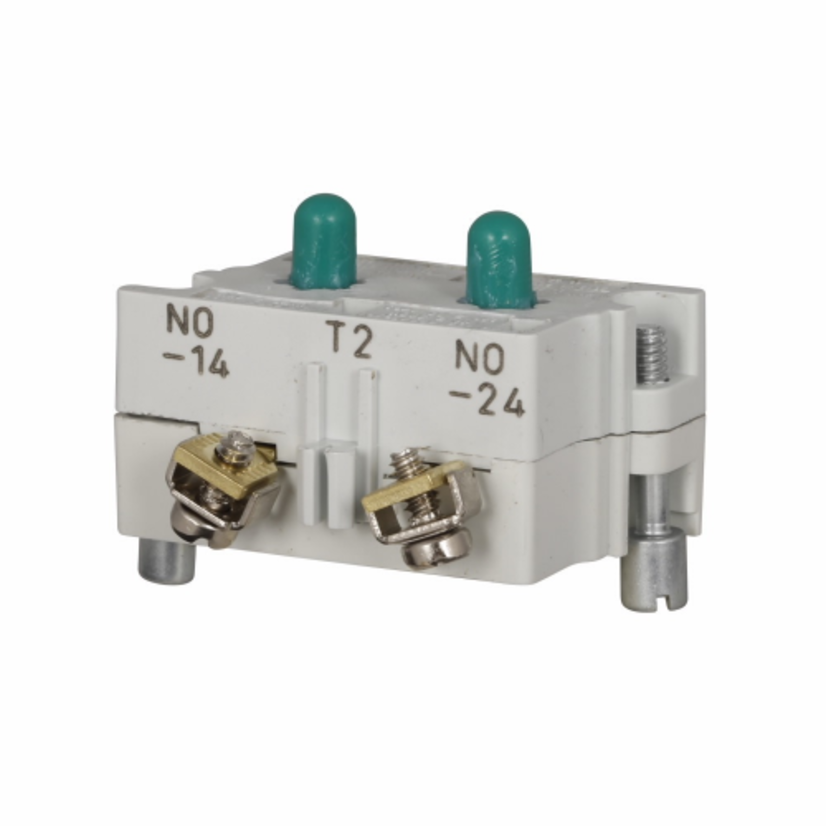 EATON 10250T2P Heavy Duty Standard Contact Block, 30.5 mm, 2NO Contact, 10 A at 600 V AC, 5 A at 250 V DC Contact, Silver Contact, Black