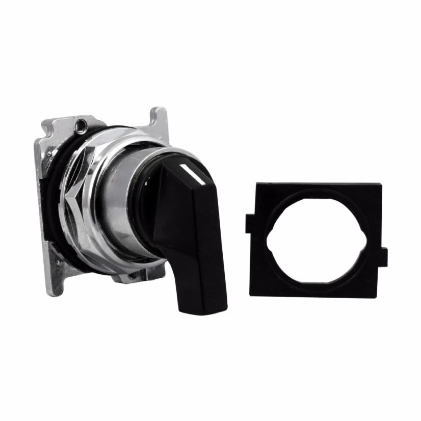 EATON 10250T3043-11X Heavy Duty Non-Illuminated Selector Switch Operator, 30.5 mm, 2NO-2NC Contact, Lever Operator, 3 Positions, Black