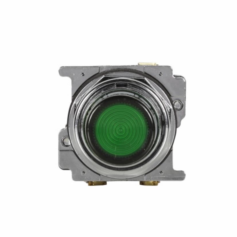 EATON Cutler-Hammer Series 10250T397LGD24-1 Assembled Full Voltage Heavy Duty Oiltight/Watertight Illuminated Pushbutton, 30.5 mm, 1NO-1NC Contact, Green