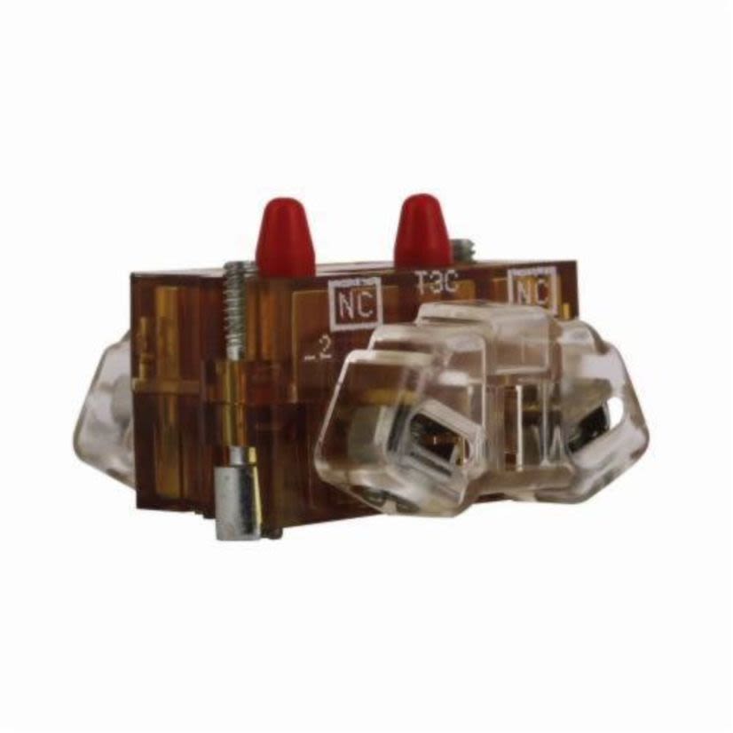 EATON 10250T3P Heavy Duty Standard Contact Block, 30.5 mm, 2NC Contact, 10 A at 600 V AC, 5 A at 250 V DC Contact, Silver Contact, Black