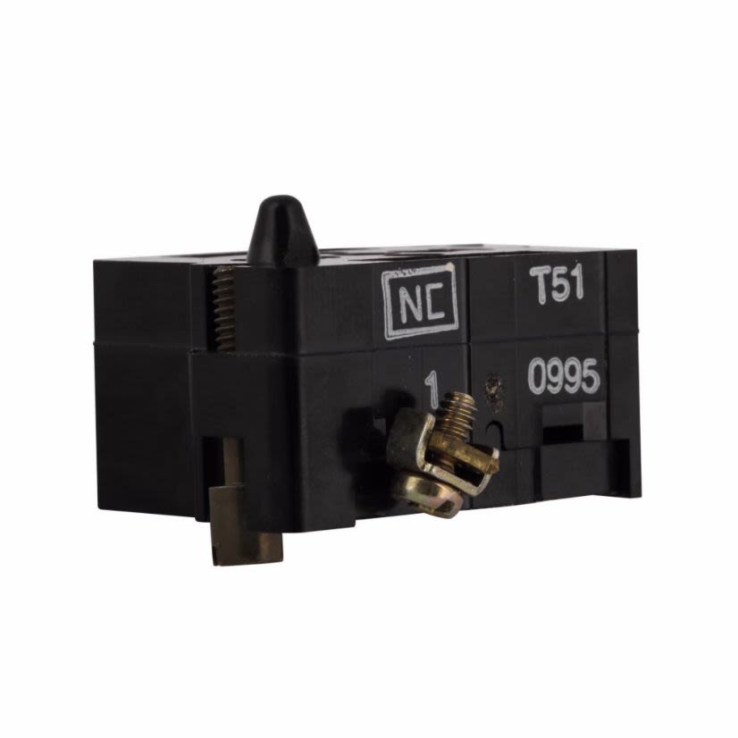 EATON Cutler-Hammer Series 10250T51 Heavy Duty Standard Contact Block, 30.5 mm, 1NC Contact, 10 A at 600 VAC, 5 A at 250 VDC Contact, Silver Contact, Momentary Action, Gray