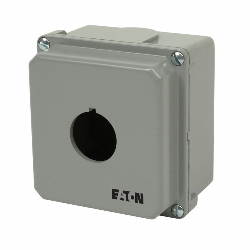 EATON Cutler-Hammer Series 10250TN11 1-Element Heavy Duty Oiltight/Watertight Pushbutton Enclosure, 5 in L x 4 in W x 3-3/4 in D, 1 Outlet, NEMA 4/4X/12/13, Die Cast Zinc