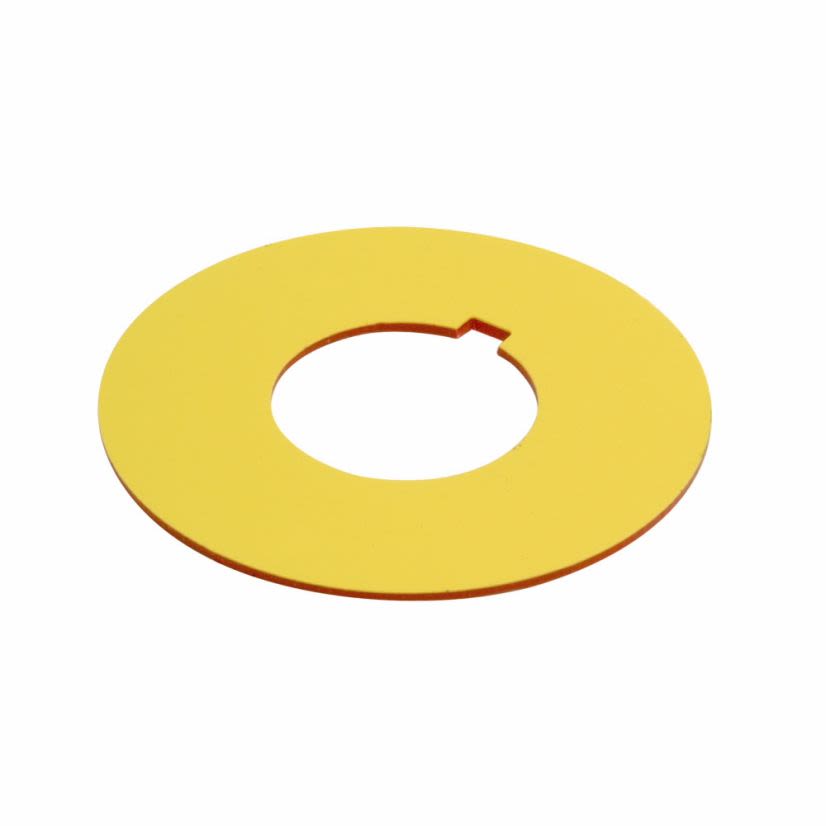 EATON Cutler-Hammer Series 10250TRP76 10250T Blank Visual Aid Legend Plate, 2 in H x 0.01 in W, Round Plate, Plastic, Red/Yellow Field