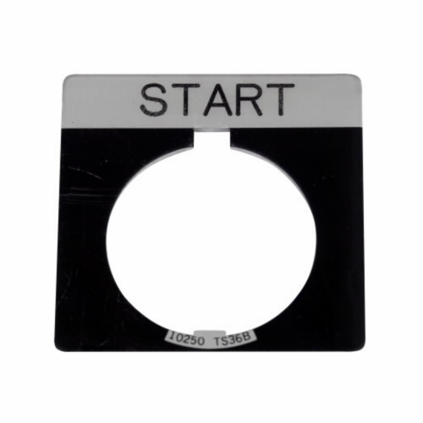EATON Cutler-Hammer Series 10250TS36STAMP 10250T Blank Custom Marked Standard Legend Plate With Multiple Conduit Plate, 1-3/4 in H x 1-3/4 in W, Square Plate, Plastic, Black Field
