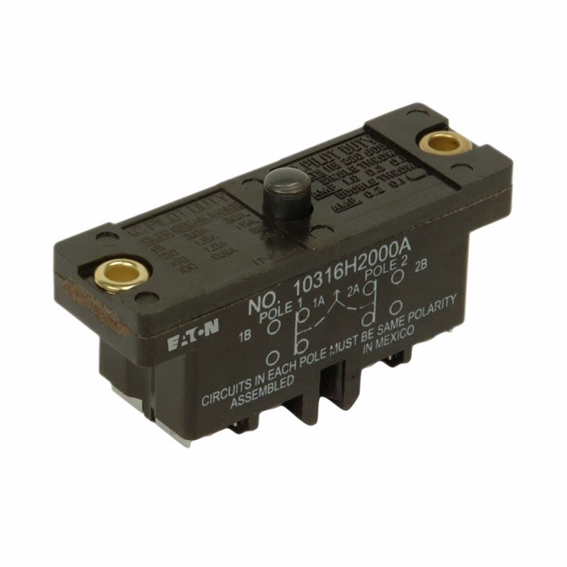 EATON Cutler-Hammer Series 10316H2000 Type PS Precision Switch, 120 VAC, 30 A, Plunger Actuator, 2NO-2NC/DPDT Contact, 2 Poles