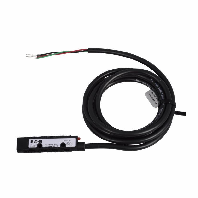 EATON Cutler-Hammer Series Perfect Prox® 13101A6517 Comet 3/4-Wire Forward Viewing Photoelectric Sensor, Tubular Shape, 4 in, Red Laser Sensing Beam, 1/3.5 ms Response, NPN/PNP Open Collector Output
