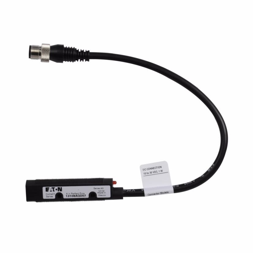 EATON Cutler-Hammer Series Perfect Prox® 13108AQD07 Comet 3/4-Wire Forward Viewing Photoelectric Sensor, Tubular, 6 in, Infrared Sensing Beam, 1/3.5 ms Response, NPN/PNP Open Collector Output
