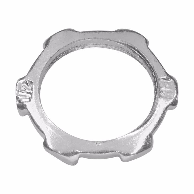 EATON Crouse-Hinds 15X Thin Construction Conduit Locknut, 1-1/2 in, For Use With Rigid/IMC Conduit, Steel