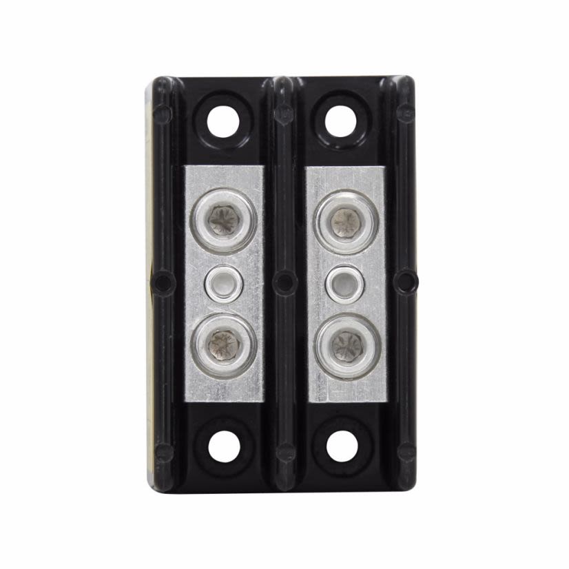 EATON Bussmann Series Magnum® 16204-2 Barrier/Splicer Power Terminal Block, 600 VAC/VDC, 175 A, 2 Poles, 8 to 2/0 AWG Wire, Thermoplastic