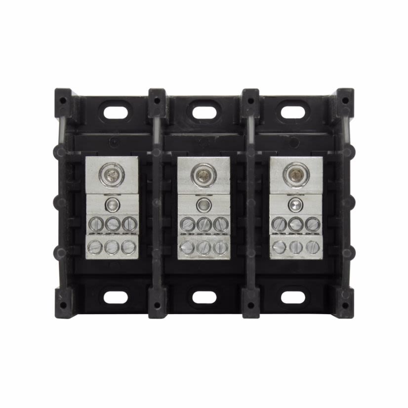 EATON Bussmann Series Magnum® 16321-3 Barrier Power Terminal Block, 600 VAC/VDC, 175 A, 3 Poles, 14 to 2/0 AWG, 8 to 2/0 AWG Wire, Thermoplastic