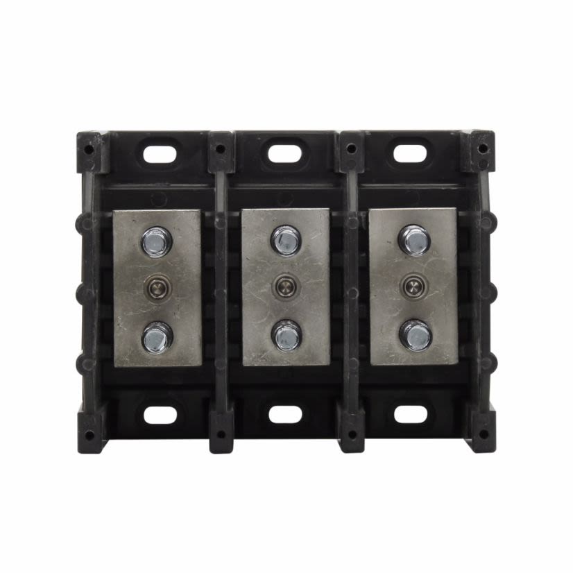 EATON Bussmann Series Magnum® 16390-3 Barrier/Connector to Stud Power Terminal Block, 600 VAC/VDC, 250 A, 3 Poles, Thermoplastic