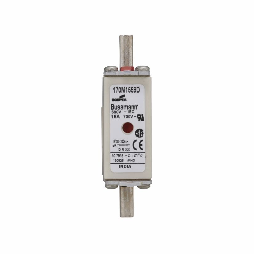 Bussmann 170M1559D High Speed Fuse, 16 A, 690 V AC, 200 kAIC Interrupt, Class: gR, Square Body
